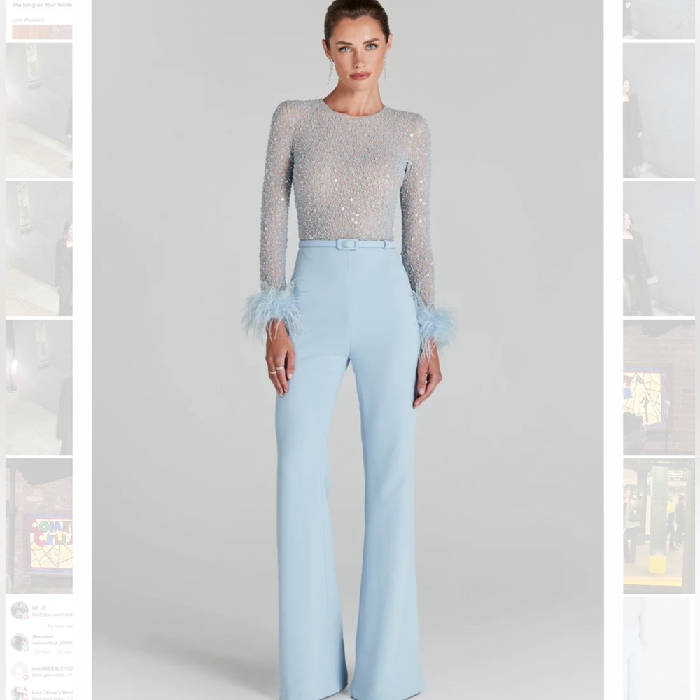 Nadine Merabi Amelia Blue Jumpsuit